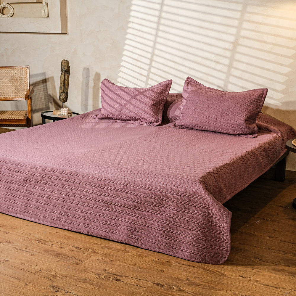 Burgundy Solid Quilted Bedcover