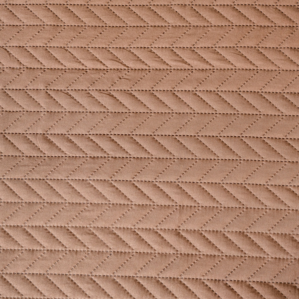 Brown Solid Quilted Bedcover