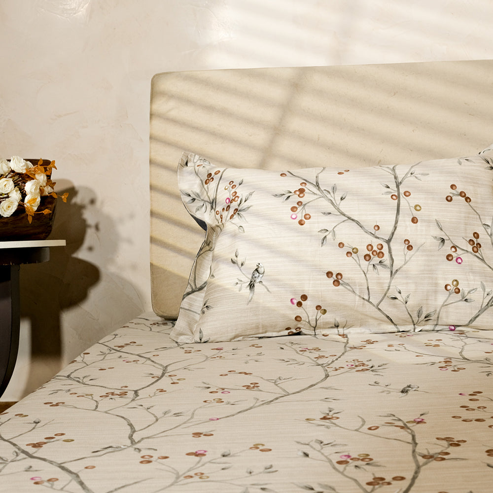 Pure Cotton -White, blue  &amp; orange bedsheet