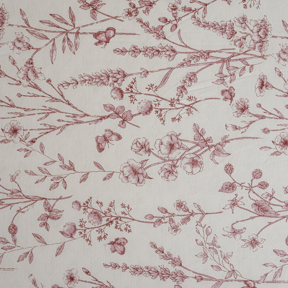 Pure Cotton -White &amp; pink floral bedsheet