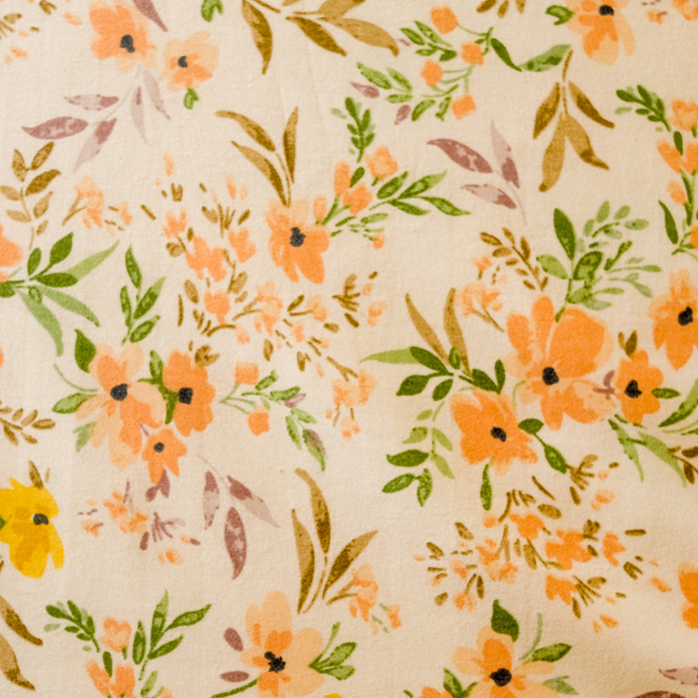 Pure Cotton -White &amp; yellow floral bedsheet