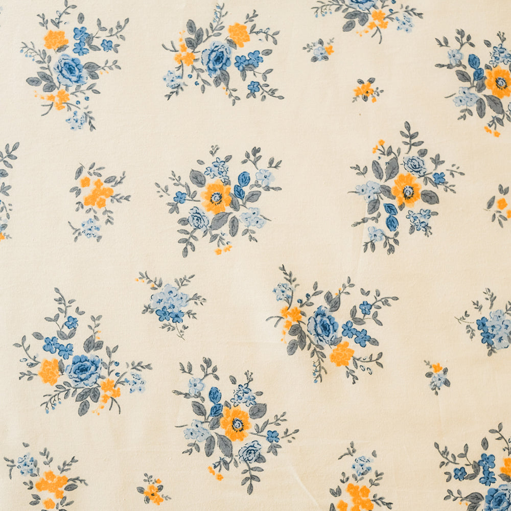 Pure Cotton -White &amp; blue floral bedsheet
