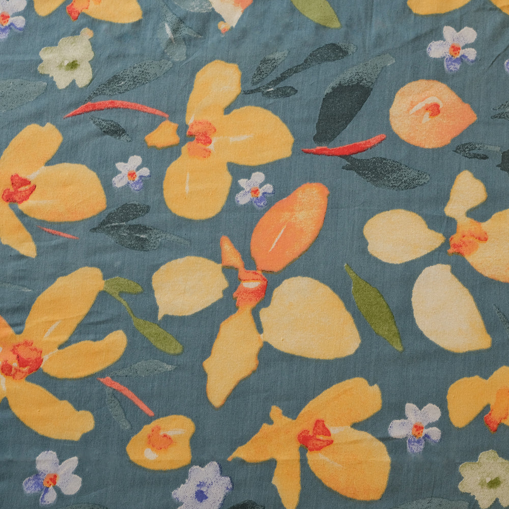 Pure Cotton -Blue floral bedsheet