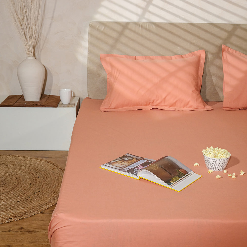 Pure Cotton - Solid Peach Bedsheet